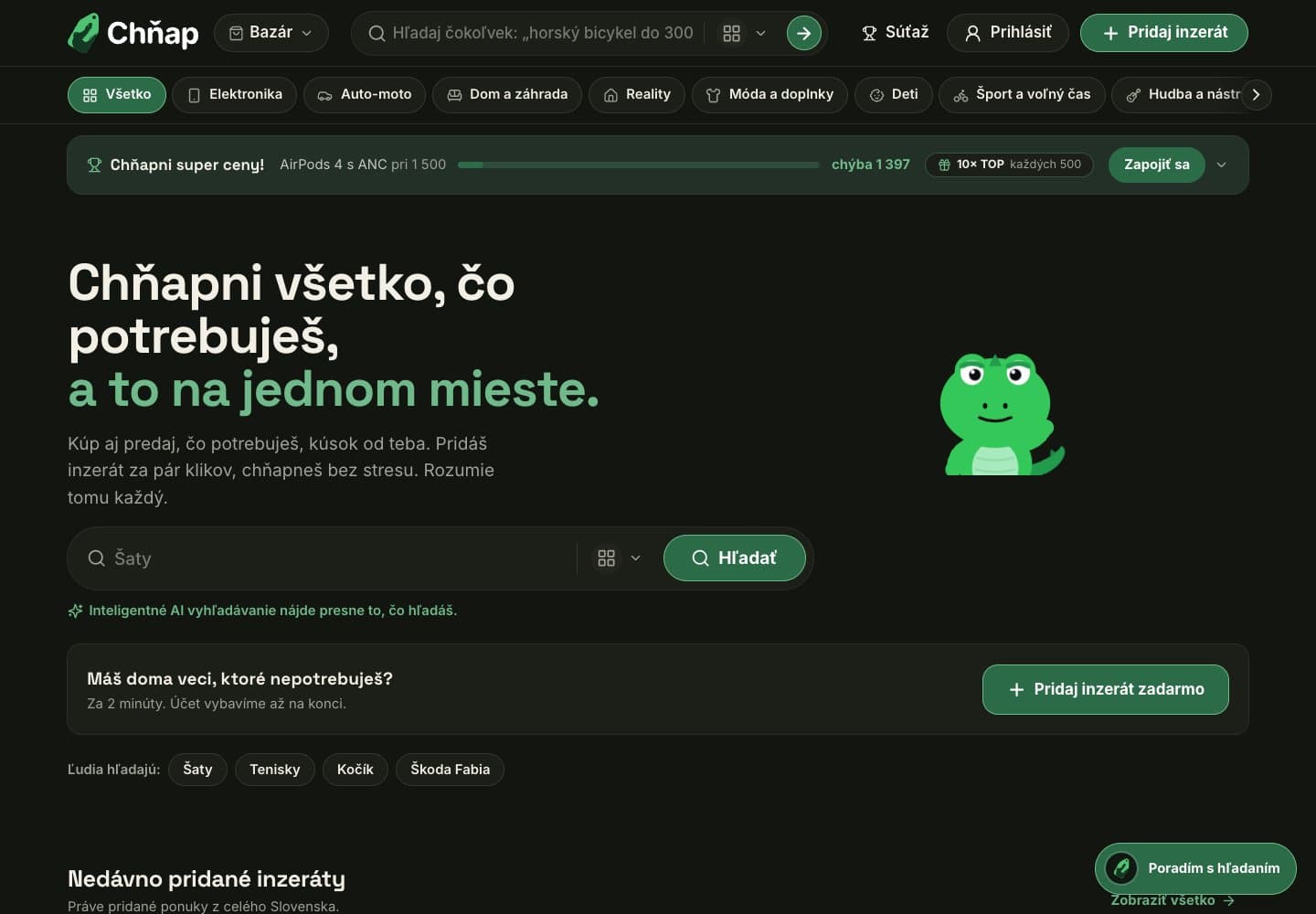 Ukážka hlavnej stránky chnap.sk