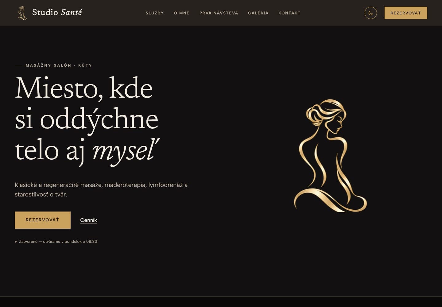 Ukážka hlavnej stránky studiosante.sk